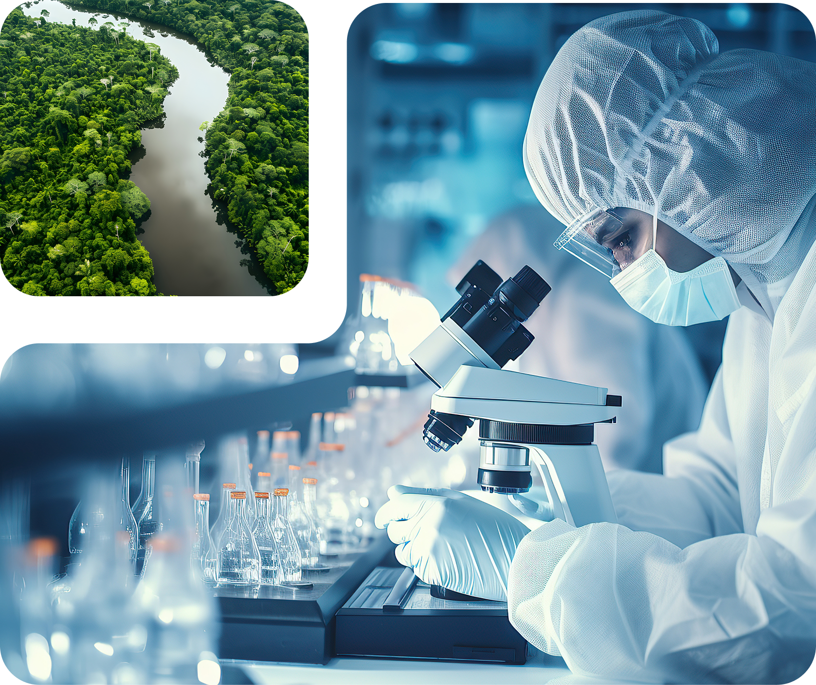 Foto — pesquisa em laboratório e bioma brasileiro